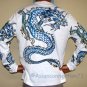 BLUE DRAGON Long Sleeve Irezumi Biker Tattoo T-Shirt L Large