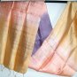 Thai Hand Crafted Silk Fabric Scarf PURPLE PINK GOLD