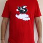 SURREAL FLYING COW CISSE Disco Party Rave T-Shirt Slim Fit Asian M Red BNWT