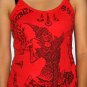 RAMASOON Thunder God Magic Sak Yant Tattoo Shirt Singlet TANK TOP Misses M Medium Red