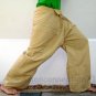 Thai Fisherman Pants Yoga Beach Dance Maternity Trousers 280 gram KHAKI TAN BEIGE Cotton FREESIZE