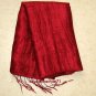 Thai BURGUNDY RED Handwoven Silk Fabric Scarf Shawl Direct from Thailand