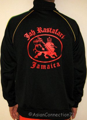 JAH RASTAFARI JAMAICA New Roots Retro REGGAE Dub Irie Track Jacket Size M