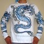 BLUE DRAGON Long Sleeve Irezumi Biker Tattoo T-Shirt XL