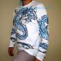 BLUE DRAGON Long Sleeve Irezumi Biker Tattoo T-Shirt XL