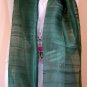 Thai Dark EMERALD GREEN Handwoven Raw Silk Fabric Scarf Shawl Direct from Thailand