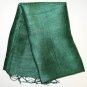 Thai Dark EMERALD GREEN Handwoven Raw Silk Fabric Scarf Shawl Direct from Thailand