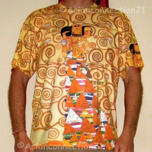 EXPECTATION Gustav Klimt Short Sleeve Art Shirt MENS L
