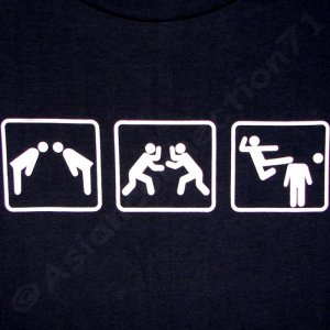 PLAY KARATE LOSE HEAD Fun New T-Shirt XL Dark NAVY BLUE