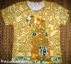 Gustav Klimt EMBRACE Cap Sleeve Fine Art Print T Shirt Misses M Medium