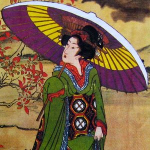 UTAMARO Ukiyoe Japan Geisha LONG SLEEVE Fine Art Print T-Shirt Misses L Large
