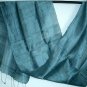 Thai Hand Craft Silk Fabric Scarf Dark Silver MERCURY GRAY Shawl
