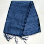Thai Hand Craft Silk Fabric Scarf Dark Silver MERCURY GRAY Shawl