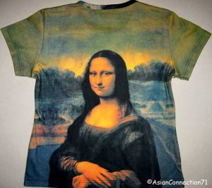 MONA LISA Leonardo Da Vinci New Cap Sleeve Fine Art Print T Shirt Misses XL