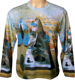 PYRAMID of FORTUNE Salvador Dali Long Sleeve Fine Art Print Shirt Men's XL