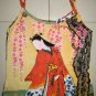 RED KIMONO SAKURA Japan Ukiyoe Art Shirt Long Sleeve L