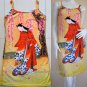 RED KIMONO SAKURA Japan Ukiyoe Art Shirt Long Sleeve L