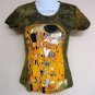 THE KISS Gustav Klimt Cap Sleeve Fine Art Print T Shirt Misses M Medium