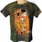 THE KISS Gustav Klimt Cap Sleeve Fine Art Print T Shirt Misses M Medium