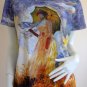 Monet WOMAN with PARASOL Art Print Cap Sleeve T-shirt Misses M Medium