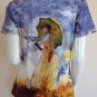 Monet WOMAN with PARASOL Art Print Cap Sleeve T-shirt Misses M Medium