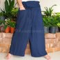 Thai PLUS SIZE XXL Rayon Fisherman Yoga Pants NAVY BLUE