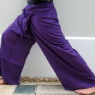 Thai PLUS SIZE XXL Rayon Fisherman Yoga Pants PURPLE