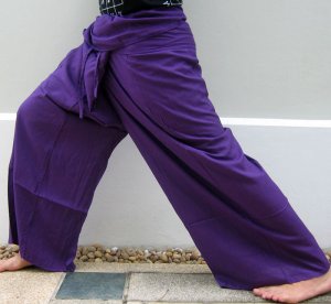 Thai PLUS SIZE XXL Rayon Fisherman Yoga Pants PURPLE