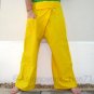 Thai Fisherman Pants Yoga Beach Dance Trousers YELLOW 280 gram Cotton FREESIZE