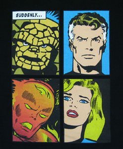 Marvel Comics FANTASTIC FOUR Cool New T-Shirt L Black