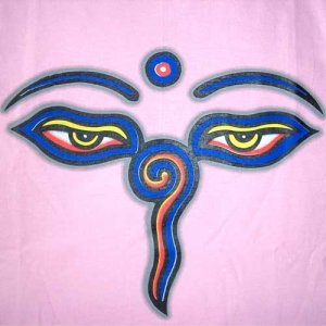 BUDDHA EYES Tibetan Meditation REGGAE T-Shirt L Pink