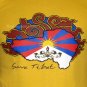 SAVE TIBET Dalai Lama China Freedom T Shirt L Yellow