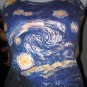 STARRY NIGHT Van Gogh TANK TOP Fine Art Print Shirt Singlet Misses Size S Small