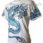 BLUE DRAGON Short Sleeve Irezumi Biker Tattoo T-Shirt M Medium