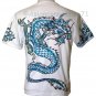 BLUE DRAGON Short Sleeve Irezumi Biker Tattoo T-Shirt M Medium