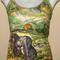 VAN GOGH Art Print Shirt Singlet TANK TOP Misses S Small PEASANT WOMEN DIGGING IN FIELD WITH SNOW