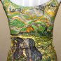 VAN GOGH Art Print Shirt Singlet TANK TOP Misses S Small PEASANT WOMEN DIGGING IN FIELD WITH SNOW
