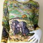 VAN GOGH Art Print Shirt Singlet TANK TOP Misses S Small PEASANT WOMEN DIGGING IN FIELD WITH SNOW