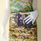 VAN GOGH Art Print Dress Misses S Small Size 4-6 PEASANT WOMEN DIGGING IN FIELD WITH SNOW