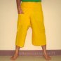 Thai Cotton Fisherman Capri SHORT Yoga Pants FREESIZE Yellow