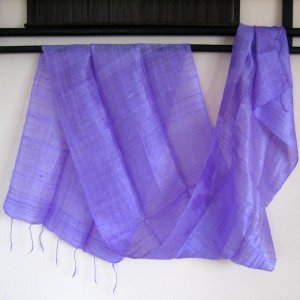 Thai Handwoven Pure Silk Fabric Scarf Shawl LILAC PURPLE Thailand Siam