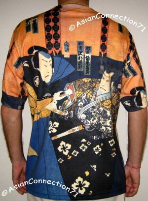 SHARAKU Japan Ukiyoe Samurai Art Print Short Sleeve T Shirt Mens L Large