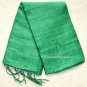 Thai Hand Crafted Silk Fabric Scarf KELLY GREEN Siam Thailand Textile