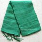 Thai Hand Crafted Silk Fabric Scarf KELLY GREEN Siam Thailand Textile