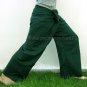 Thai FREESIZE Fisherman Yoga Pants Heavy Cotton GREEN Stripe