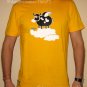 SURREAL FLYING COW Cisse Disco Party Rave T-Shirt Asian M Medium Yellow BNWT