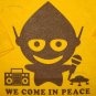 WE COME IN PEACE New Alien DJ CISSE Disco Party T-Shirt Slim Fit Asian L Large Purple BNWT
