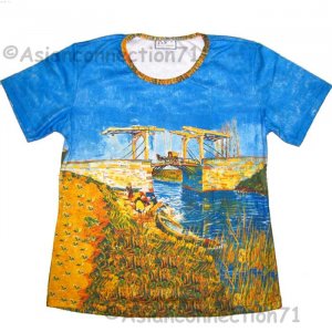 Van Gogh ARLES BRIDGE Short Sleeve Art Print PN T Shirt Misses M Medium