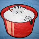 GET SOME REST Sleepy Kitty CISSE Cap Sleeve Disco Party Rave T Shirt Misses S Small Blue