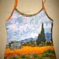 Van Gogh WHEAT FIELD with CYPRESSES Fine Art Print Shirt Singlet TANK TOP Misses S Small